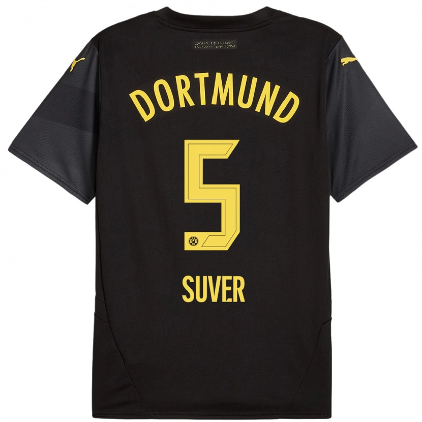 Danxen Dame Mario Suver #5 Svart Gul Bortetrøye Drakt Trøye 2024/25 Skjorter T-Skjorte