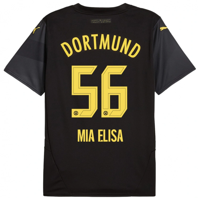Danxen Dame Bomnuter Mia Elisa #56 Svart Gul Bortetrøye Drakt Trøye 2024/25 Skjorter T-Skjorte