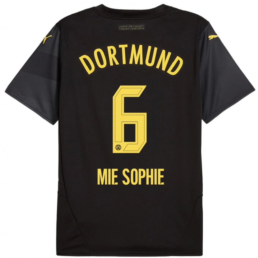 Danxen Dame Sando Mie Sophie #6 Svart Gul Bortetrøye Drakt Trøye 2024/25 Skjorter T-Skjorte