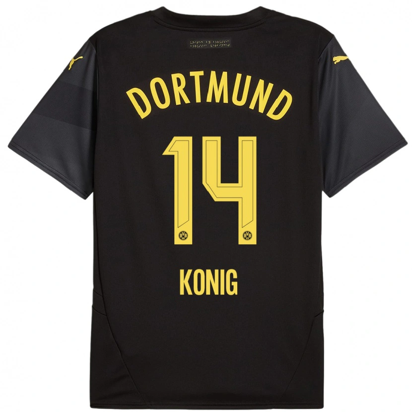 Danxen Dame Raul Konig #14 Svart Gul Bortetrøye Drakt Trøye 2024/25 Skjorter T-Skjorte