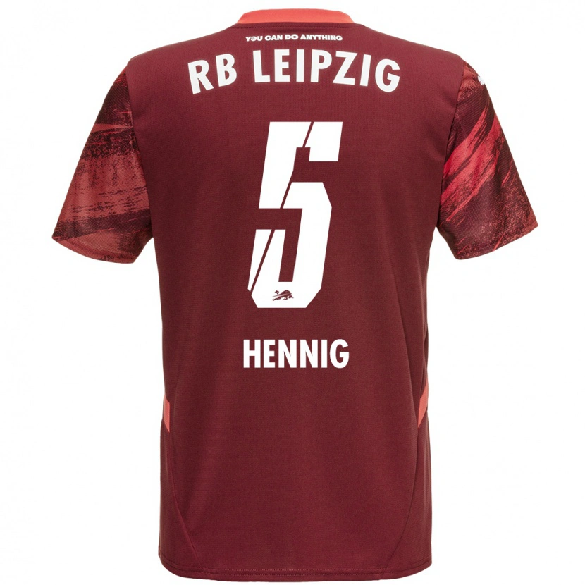Danxen Dame Lenny Hennig #5 Burgund Bortetrøye Drakt Trøye 2024/25 Skjorter T-Skjorte