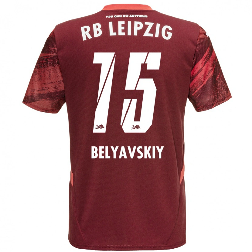 Danxen Dame David Belyavskiy #15 Burgund Bortetrøye Drakt Trøye 2024/25 Skjorter T-Skjorte