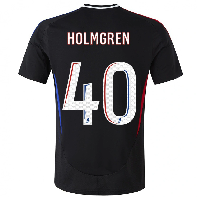 Danxen Dame Emma Holmgren #40 Svart Bortetrøye Drakt Trøye 2024/25 Skjorter T-Skjorte