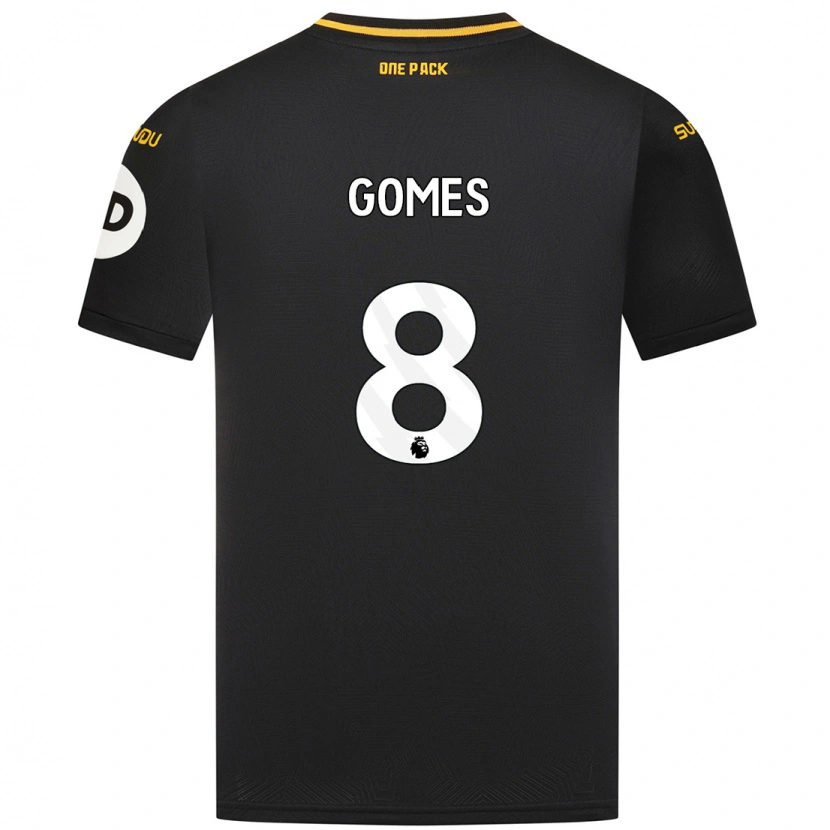 Danxen Dame João Gomes #8 Svart Bortetrøye Drakt Trøye 2024/25 Skjorter T-Skjorte