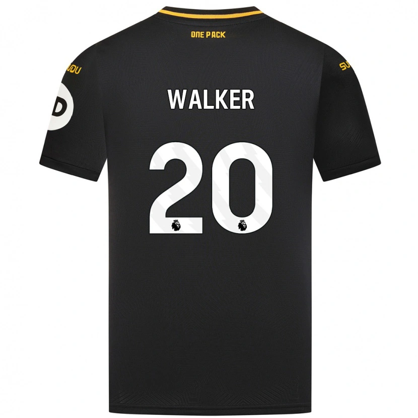 Danxen Dame Lowri Walker #20 Svart Bortetrøye Drakt Trøye 2024/25 Skjorter T-Skjorte