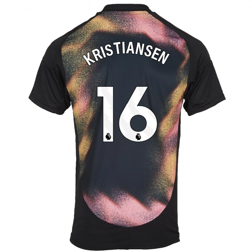 Danxen Dame Victor Kristiansen #16 Svart Hvit Bortetrøye Drakt Trøye 2024/25 Skjorter T-Skjorte