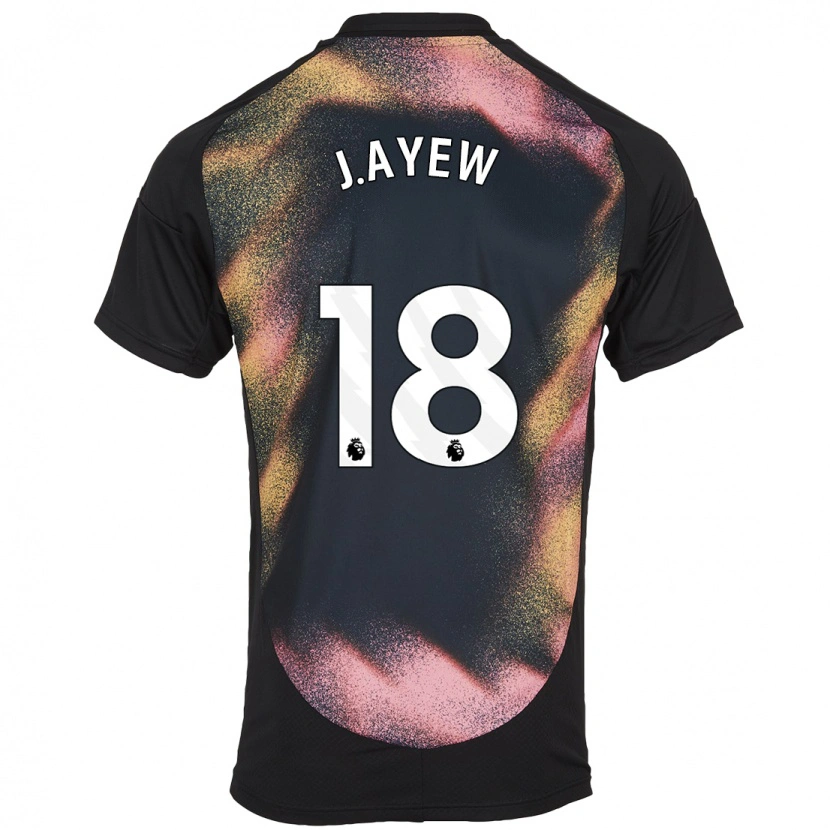 Danxen Dame Jordan Ayew #18 Svart Hvit Bortetrøye Drakt Trøye 2024/25 Skjorter T-Skjorte