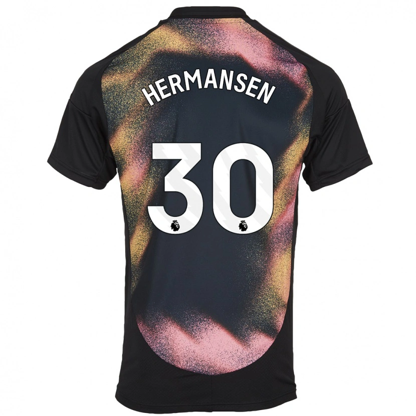 Danxen Dame Mads Hermansen #30 Svart Hvit Bortetrøye Drakt Trøye 2024/25 Skjorter T-Skjorte