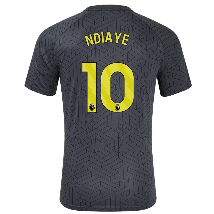 Danxen Dame Iliman Ndiaye #10 Svart Gul Bortetrøye Drakt Trøye 2024/25 Skjorter T-Skjorte