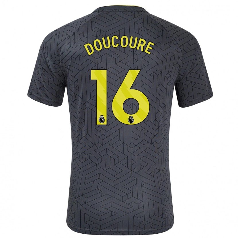 Danxen Dame Abdoulaye Doucouré #16 Svart Gul Bortetrøye Drakt Trøye 2024/25 Skjorter T-Skjorte