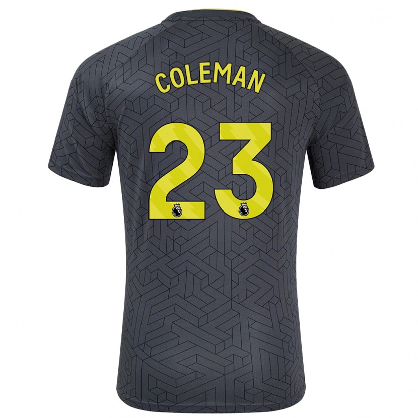 Danxen Dame Séamus Coleman #23 Svart Gul Bortetrøye Drakt Trøye 2024/25 Skjorter T-Skjorte