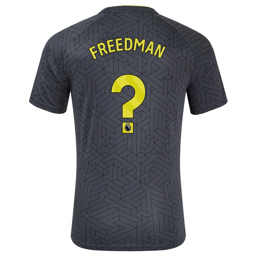 Danxen Dame Freddie Freedman #0 Svart Gul Bortetrøye Drakt Trøye 2024/25 Skjorter T-Skjorte