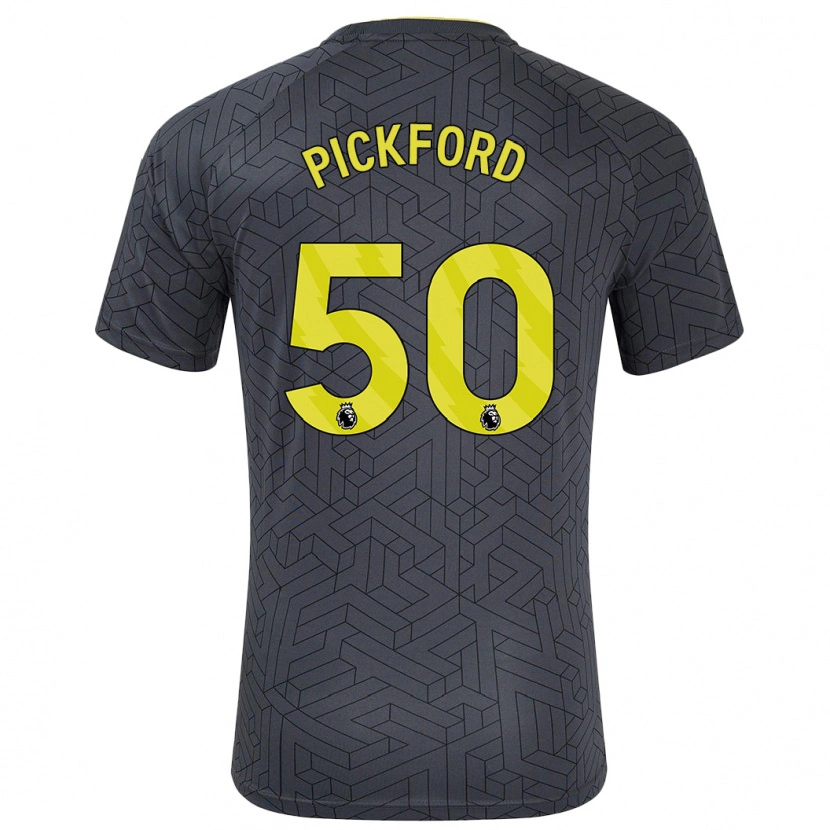 Danxen Dame George Pickford #50 Svart Gul Bortetrøye Drakt Trøye 2024/25 Skjorter T-Skjorte
