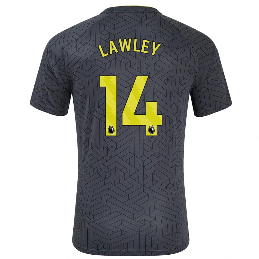 Danxen Dame Melissa Lawley #14 Svart Gul Bortetrøye Drakt Trøye 2024/25 Skjorter T-Skjorte