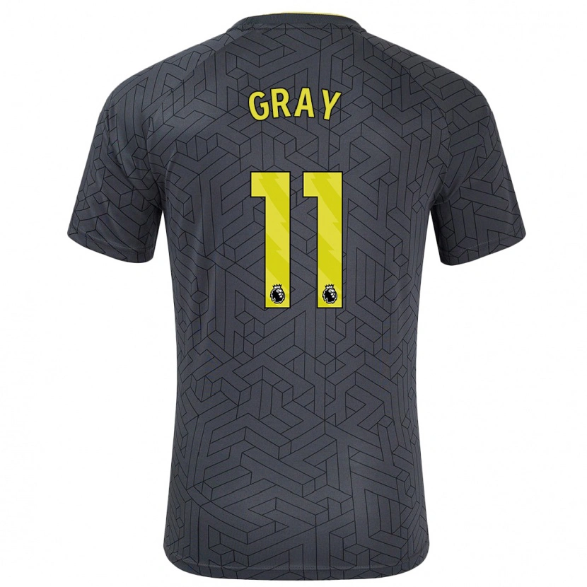 Danxen Dame Demarai Gray #11 Svart Gul Bortetrøye Drakt Trøye 2024/25 Skjorter T-Skjorte