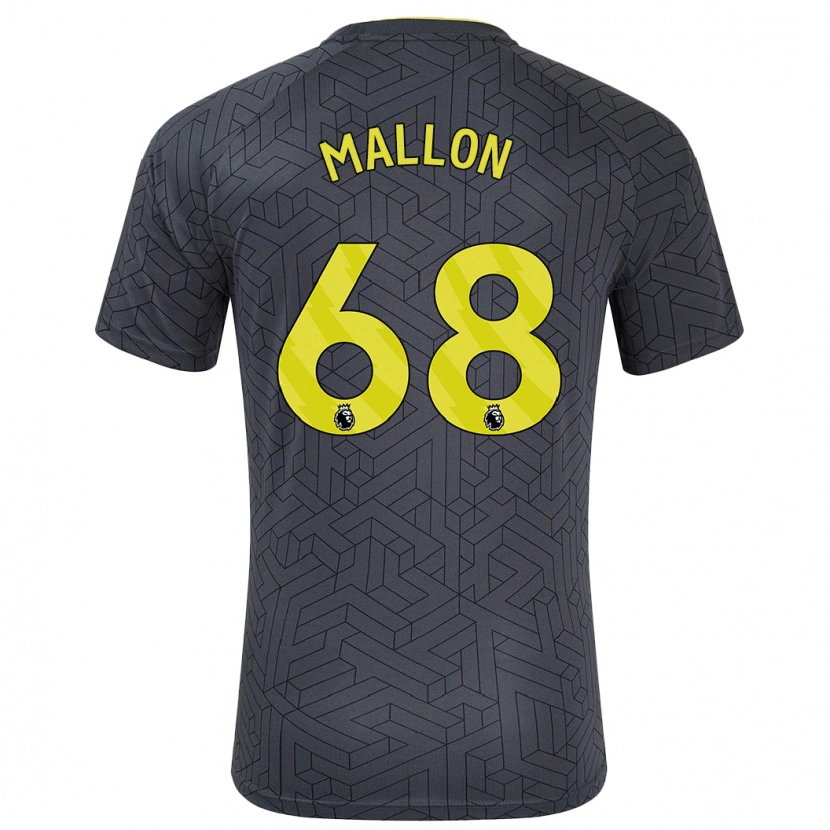 Danxen Dame Mathew Mallon #68 Svart Gul Bortetrøye Drakt Trøye 2024/25 Skjorter T-Skjorte