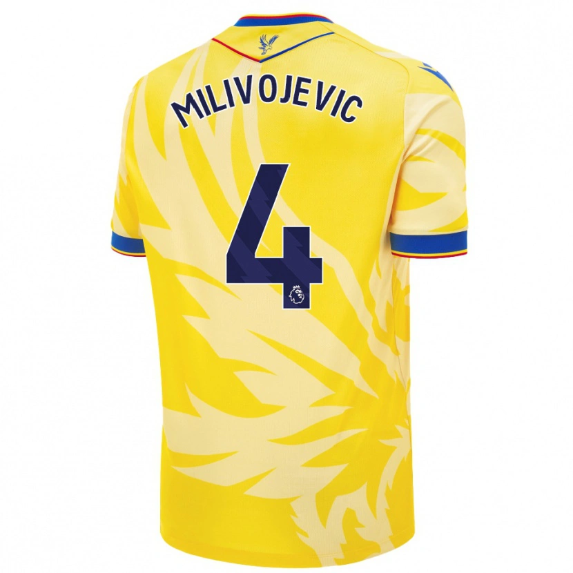 Danxen Dame Luka Milivojevic #4 Gul Bortetrøye Drakt Trøye 2024/25 Skjorter T-Skjorte