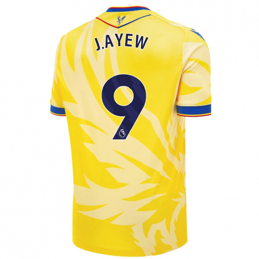 Danxen Dame Jordan Ayew #9 Gul Bortetrøye Drakt Trøye 2024/25 Skjorter T-Skjorte