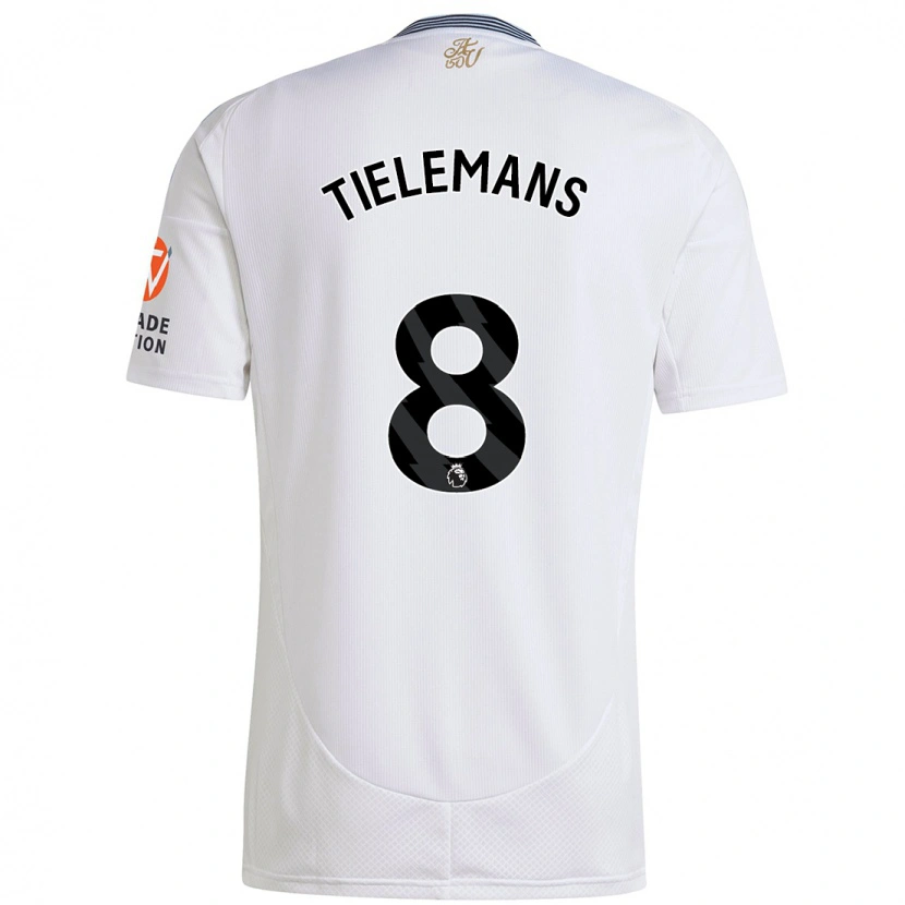 Danxen Dame Youri Tielemans #8 Hvit Bortetrøye Drakt Trøye 2024/25 Skjorter T-Skjorte