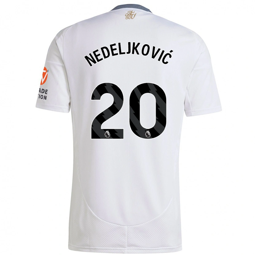 Danxen Dame Kosta Nedeljkovic #20 Hvit Bortetrøye Drakt Trøye 2024/25 Skjorter T-Skjorte