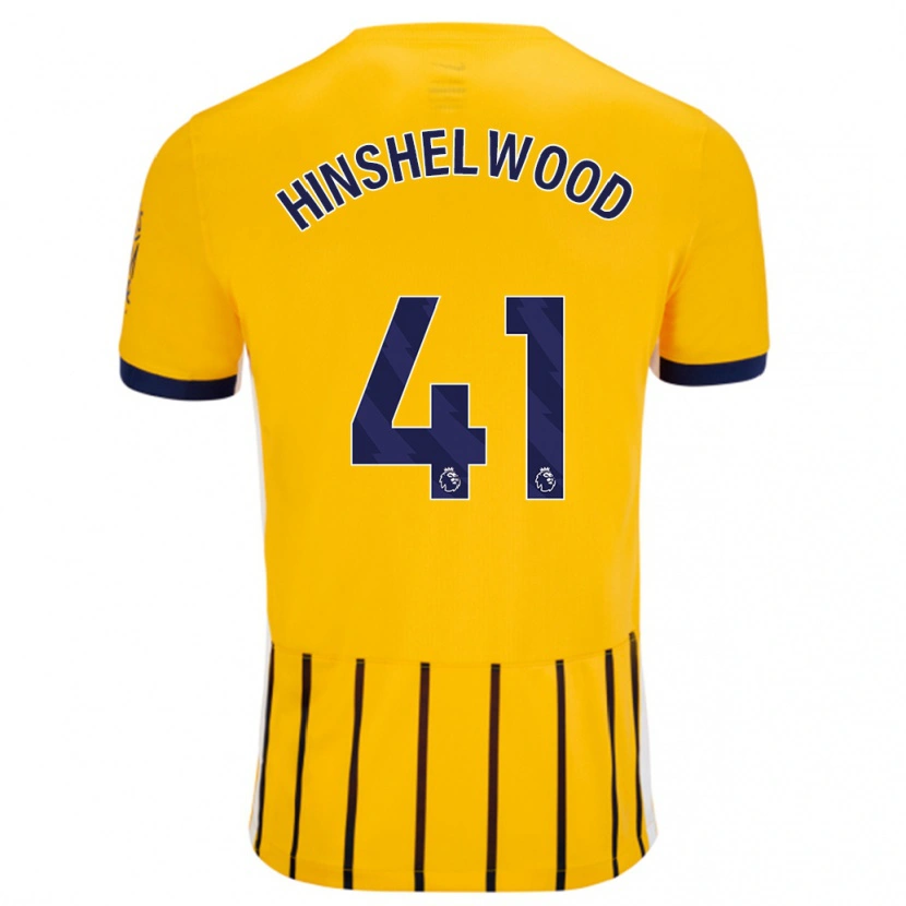 Danxen Dame Jack Hinshelwood #41 Gullblå Nålestriper Bortetrøye Drakt Trøye 2024/25 Skjorter T-Skjorte