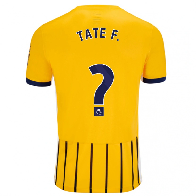 Danxen Dame Tate Ferdinand #0 Gullblå Nålestriper Bortetrøye Drakt Trøye 2024/25 Skjorter T-Skjorte