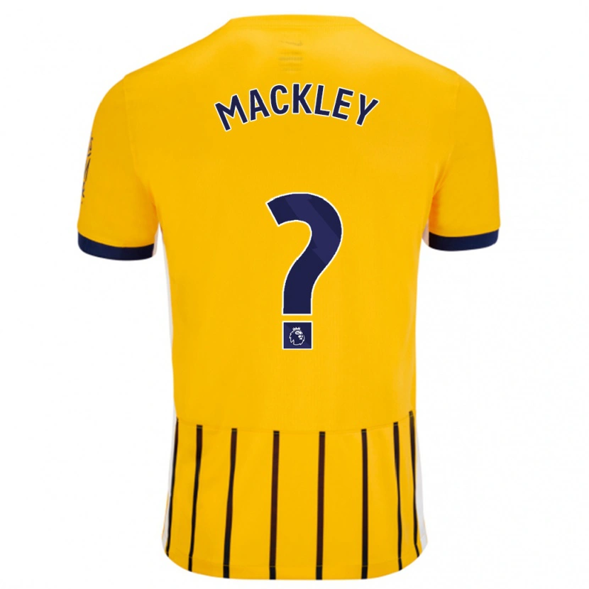 Danxen Dame Callum Mackley #0 Gullblå Nålestriper Bortetrøye Drakt Trøye 2024/25 Skjorter T-Skjorte