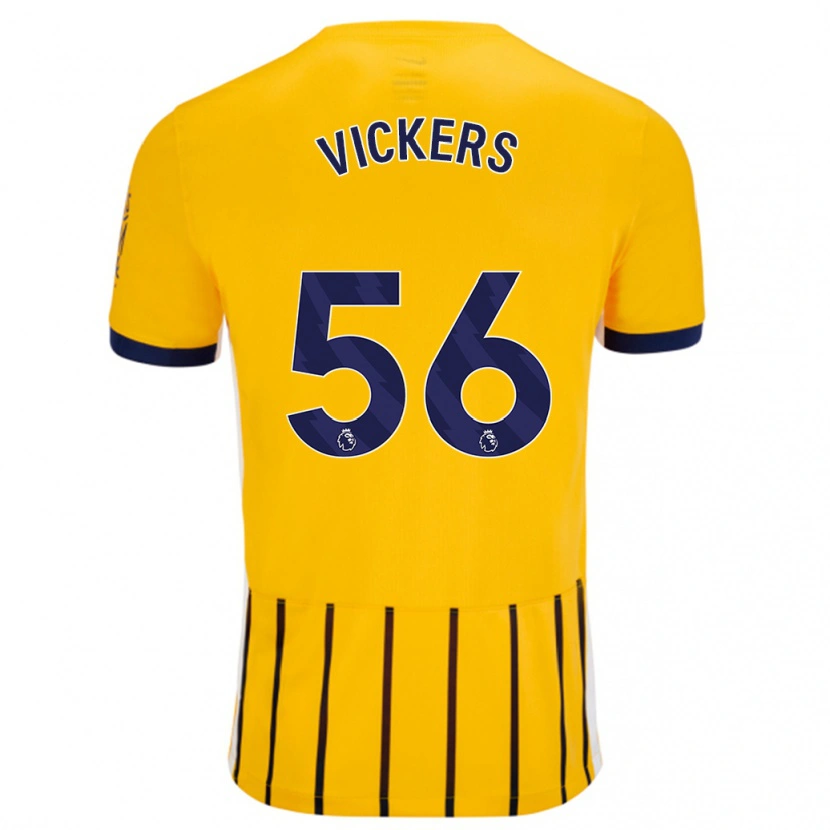 Danxen Dame Caylan Vickers #56 Gullblå Nålestriper Bortetrøye Drakt Trøye 2024/25 Skjorter T-Skjorte