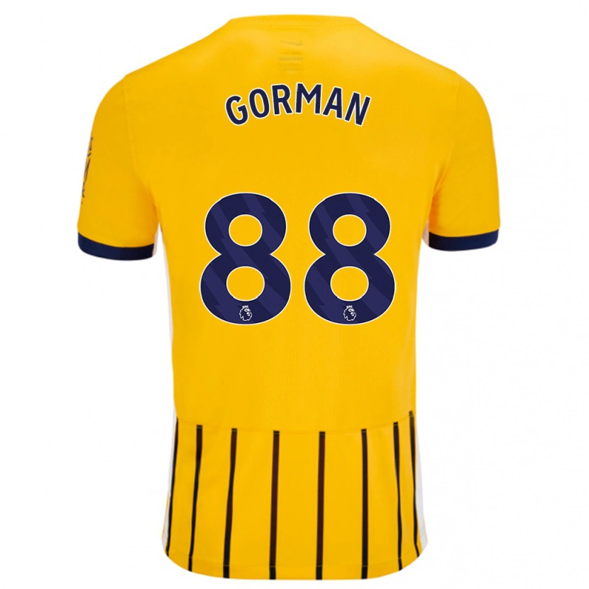 Danxen Dame Ronnie Gorman #88 Gullblå Nålestriper Bortetrøye Drakt Trøye 2024/25 Skjorter T-Skjorte