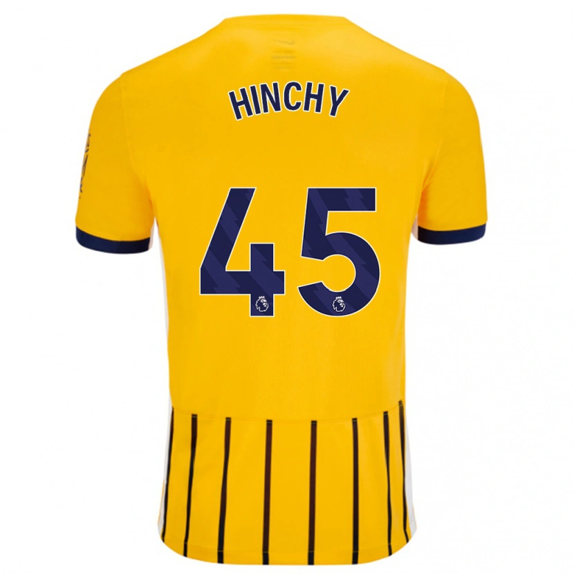 Danxen Dame Jack Hinchy #45 Gullblå Nålestriper Bortetrøye Drakt Trøye 2024/25 Skjorter T-Skjorte