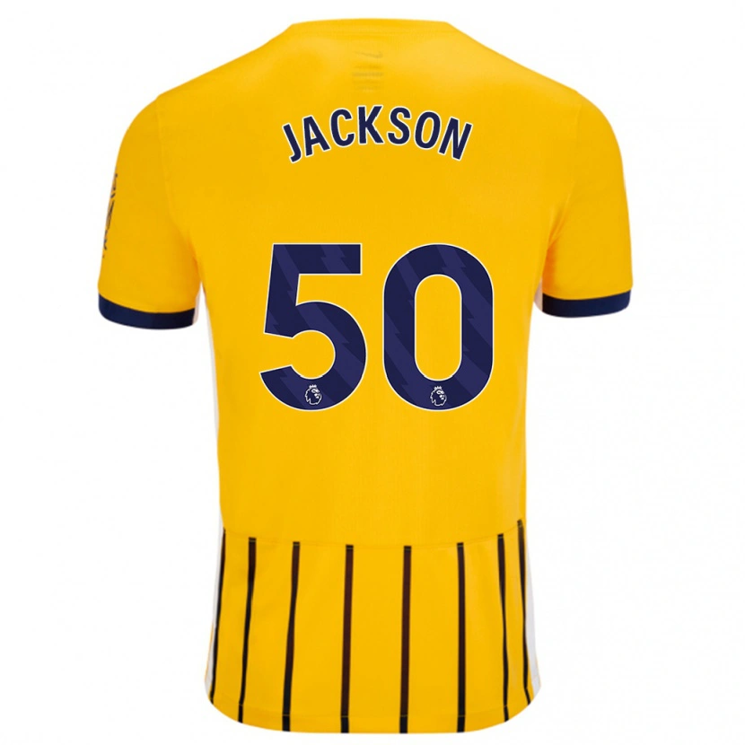 Danxen Dame Ben Jackson #50 Gullblå Nålestriper Bortetrøye Drakt Trøye 2024/25 Skjorter T-Skjorte