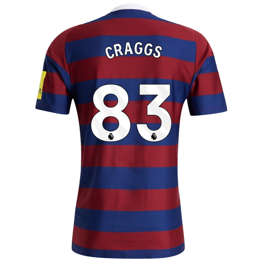Danxen Dame Luke Craggs #83 Burgunder Marineblå Bortetrøye Drakt Trøye 2024/25 Skjorter T-Skjorte