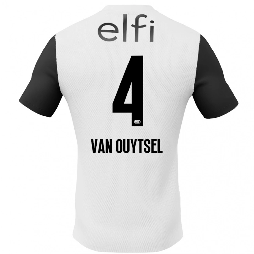 Danxen Dame Kevin Van Ouytsel #4 Hvit Svart Bortetrøye Drakt Trøye 2024/25 Skjorter T-Skjorte