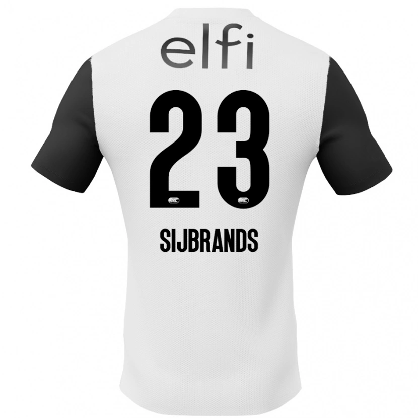 Danxen Dame Julian Sijbrands #23 Hvit Svart Bortetrøye Drakt Trøye 2024/25 Skjorter T-Skjorte