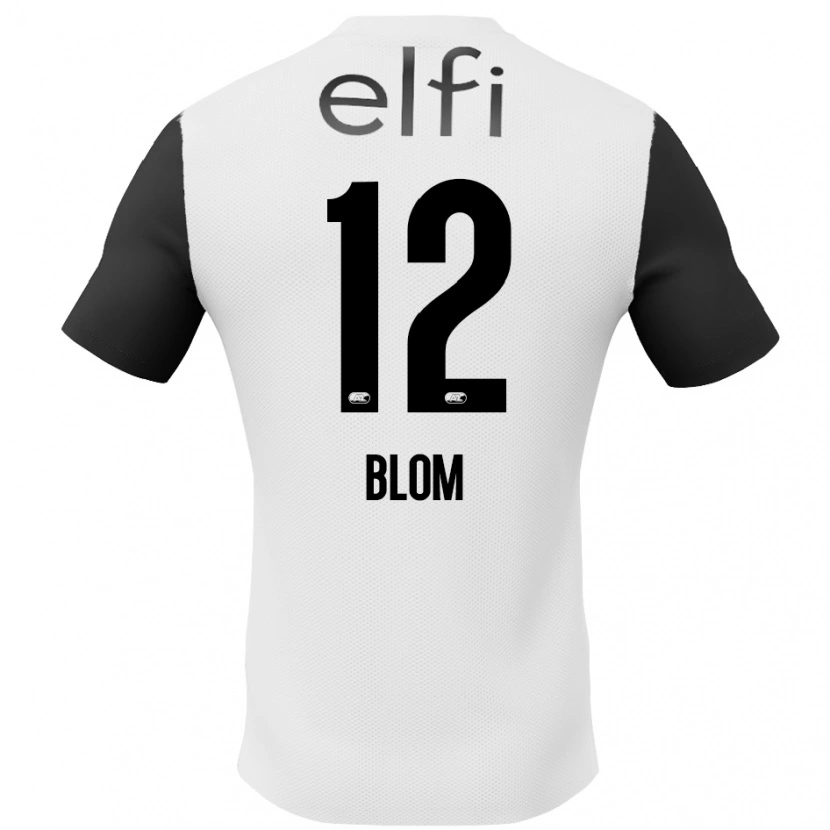 Danxen Dame Robin Blom #12 Hvit Svart Bortetrøye Drakt Trøye 2024/25 Skjorter T-Skjorte