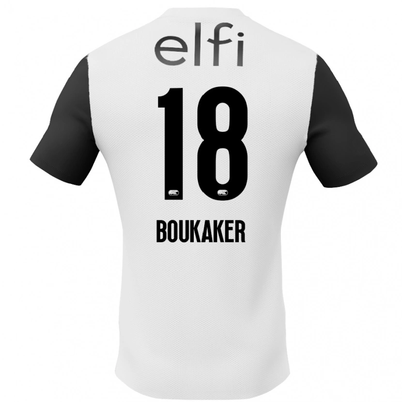Danxen Dame Romaissa Boukaker #18 Hvit Svart Bortetrøye Drakt Trøye 2024/25 Skjorter T-Skjorte