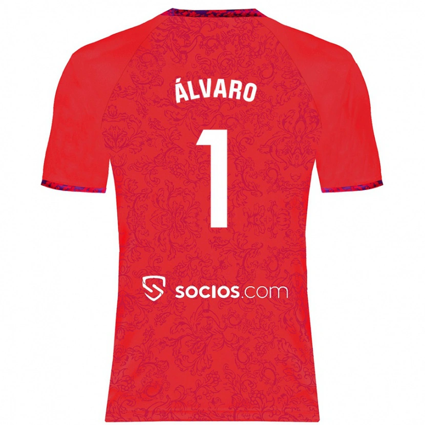 Danxen Dame Álvaro Fernández #1 Rød Bortetrøye Drakt Trøye 2024/25 Skjorter T-Skjorte