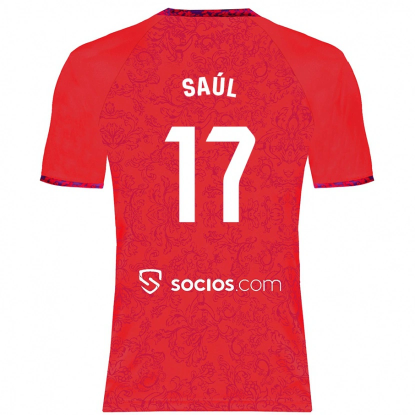 Danxen Dame Saúl Ñíguez #17 Rød Bortetrøye Drakt Trøye 2024/25 Skjorter T-Skjorte
