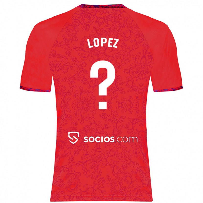 Danxen Dame David López #0 Rød Bortetrøye Drakt Trøye 2024/25 Skjorter T-Skjorte
