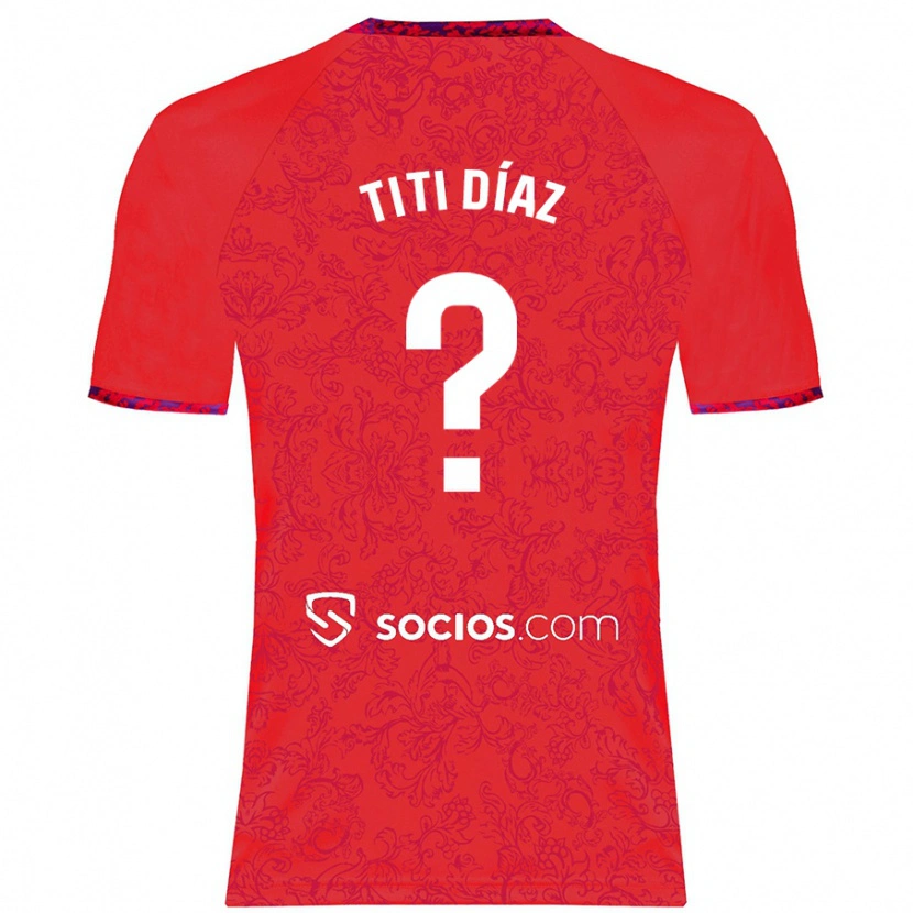 Danxen Dame Titi Díaz #0 Rød Bortetrøye Drakt Trøye 2024/25 Skjorter T-Skjorte