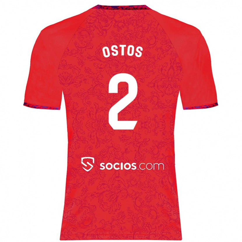 Danxen Dame Fran Ostos #2 Rød Bortetrøye Drakt Trøye 2024/25 Skjorter T-Skjorte