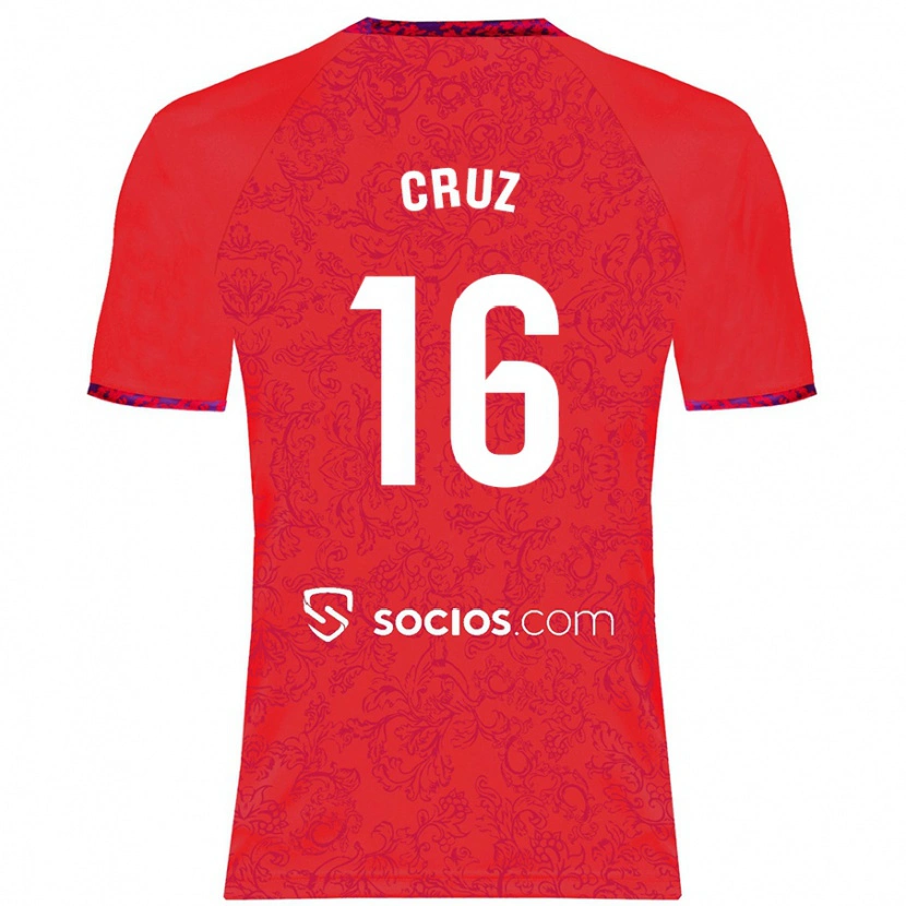 Danxen Dame Jesús Cruz #16 Rød Bortetrøye Drakt Trøye 2024/25 Skjorter T-Skjorte