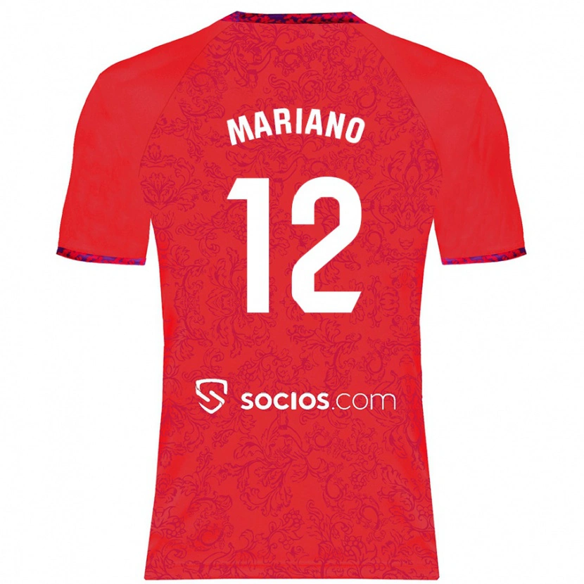 Danxen Dame Mariano Díaz #12 Rød Bortetrøye Drakt Trøye 2024/25 Skjorter T-Skjorte