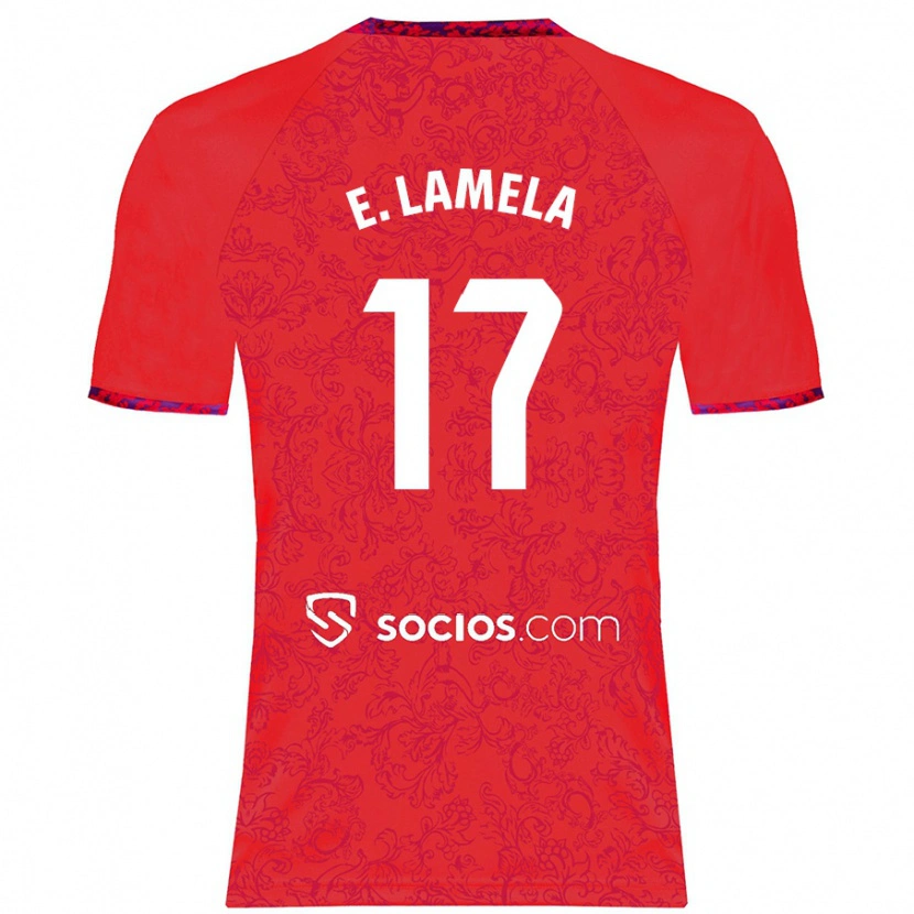 Danxen Dame Erik Lamela #17 Rød Bortetrøye Drakt Trøye 2024/25 Skjorter T-Skjorte