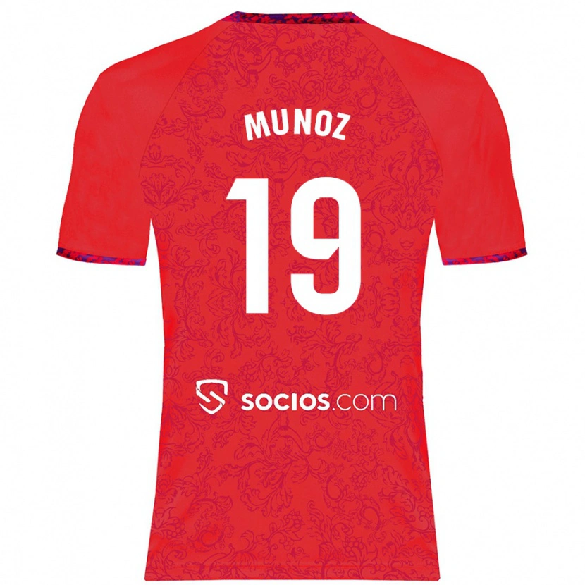 Danxen Dame Iker Muñoz #19 Rød Bortetrøye Drakt Trøye 2024/25 Skjorter T-Skjorte