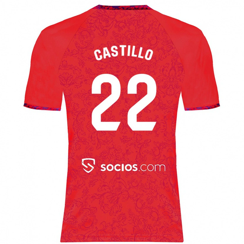 Danxen Dame José Castillo #22 Rød Bortetrøye Drakt Trøye 2024/25 Skjorter T-Skjorte
