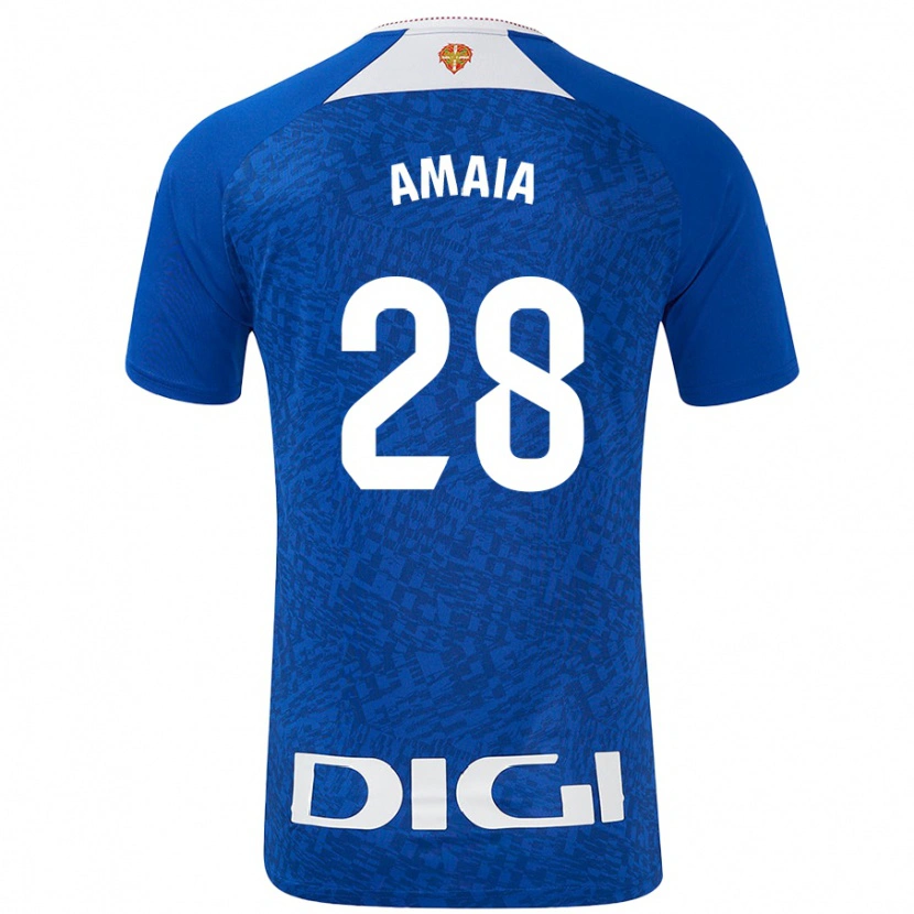 Danxen Dame Amaia Martinez De La Peña #28 Kongeblå Bortetrøye Drakt Trøye 2024/25 Skjorter T-Skjorte
