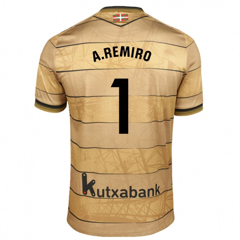 Danxen Dame Álex Remiro #1 Brun Bortetrøye Drakt Trøye 2024/25 Skjorter T-Skjorte