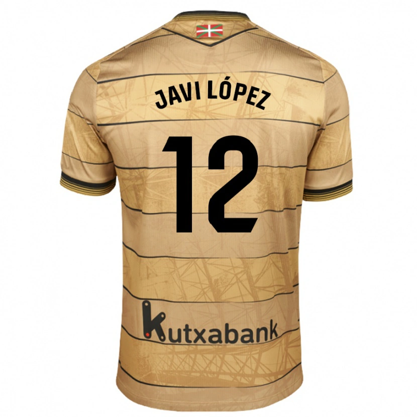 Danxen Dame Javi López #12 Brun Bortetrøye Drakt Trøye 2024/25 Skjorter T-Skjorte