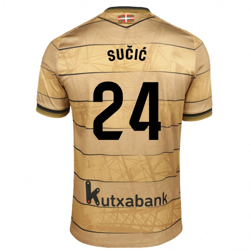 Danxen Dame Luka Sucic #24 Brun Bortetrøye Drakt Trøye 2024/25 Skjorter T-Skjorte